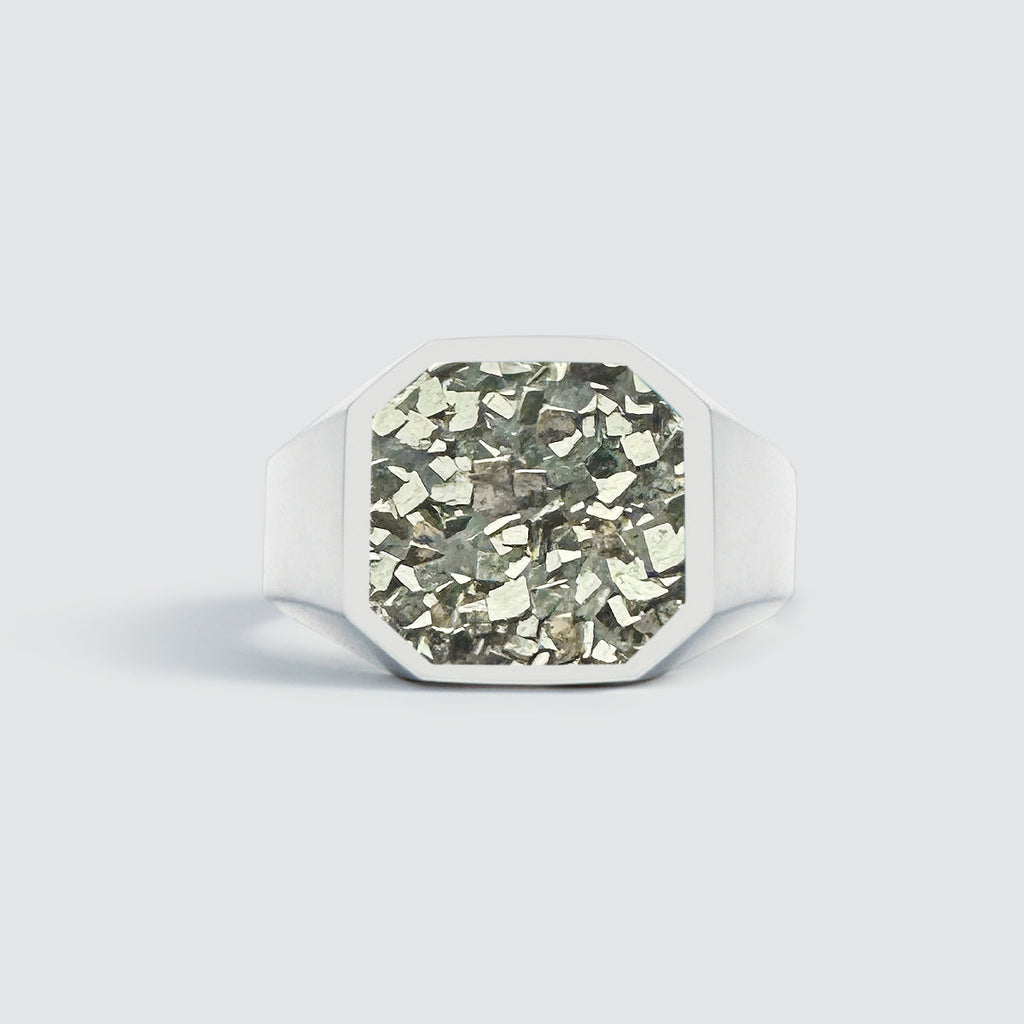 Mounim - Pyrite Druzy Signet Ring 13mm