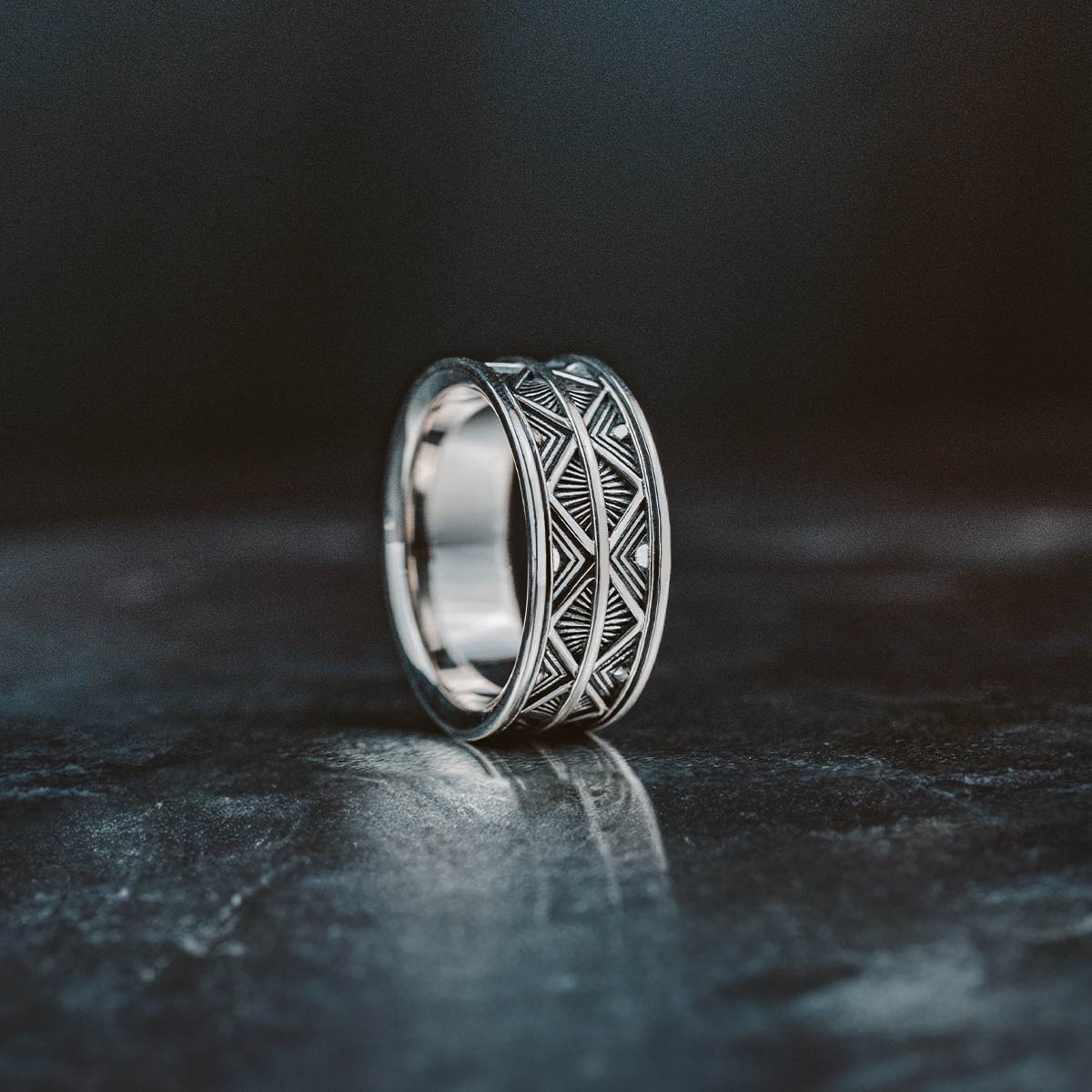 Basel - Oxidised Sterling Silver Ring 10mm