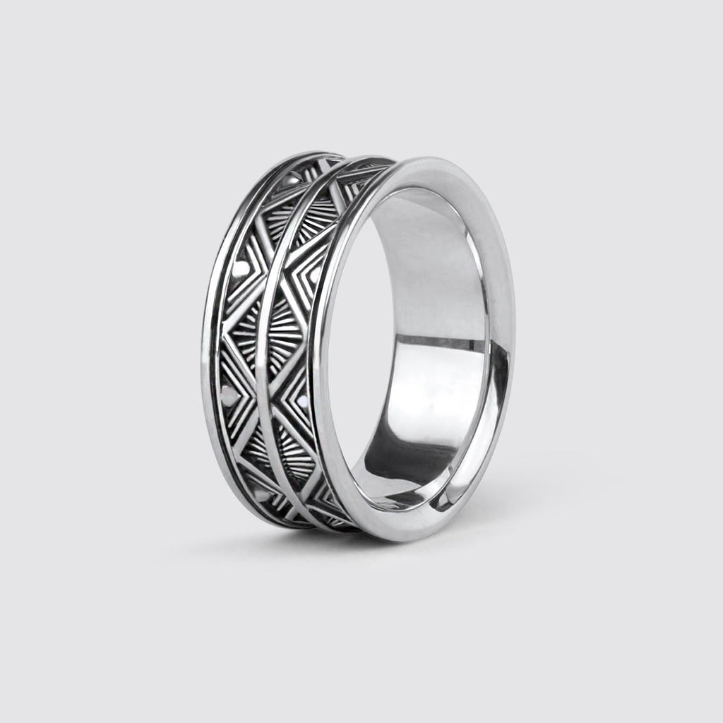 Basel - Oxidised Sterling Silver Ring 10mm