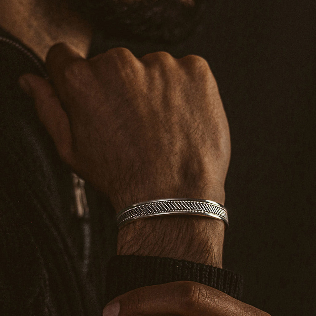 Kaliq - Oxidised Sterling Silver Bangle 10mm
