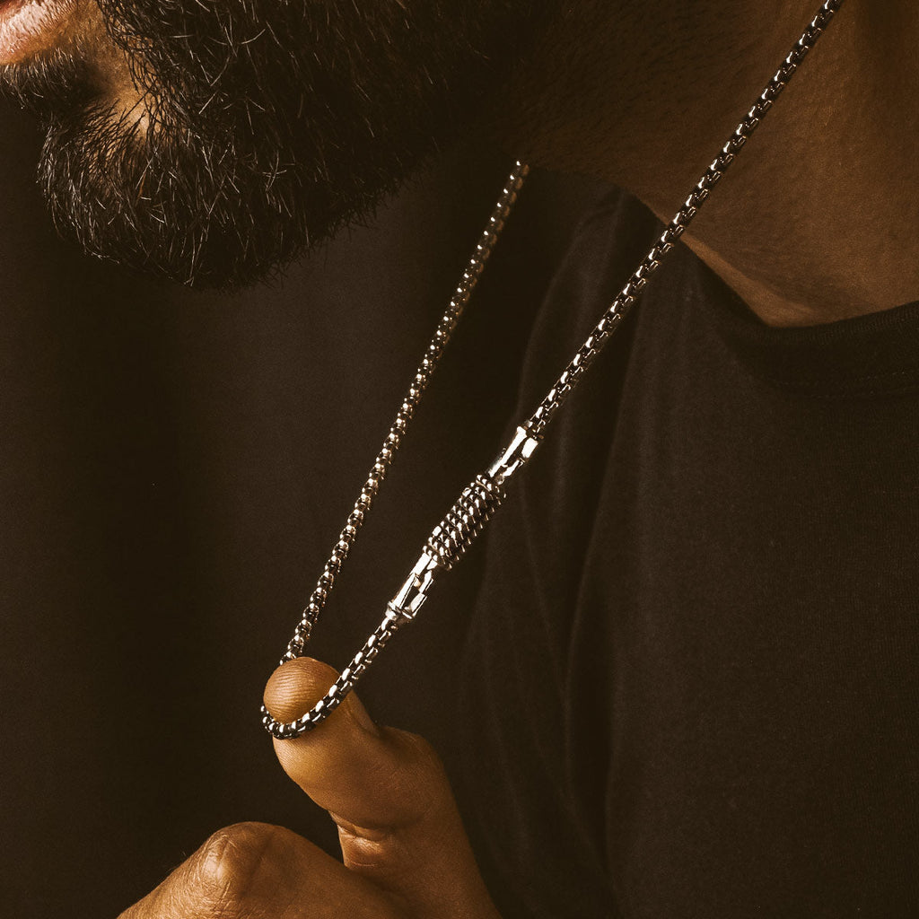 Kamal - Sterling Silver Venetian Box Chain Necklace 3mm