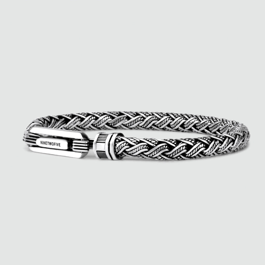 Rasim - Silver Braided Hexagon Bracelet 6mm