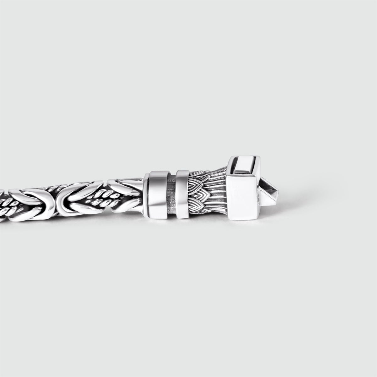 Murtaza - Egyptian Lotus Silver Byzantine Bracelet 7mm