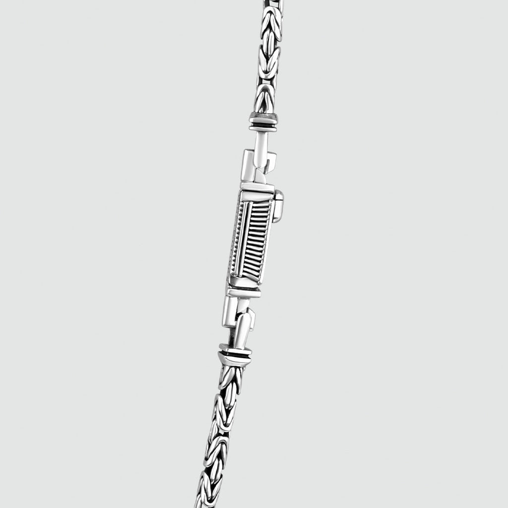 Ramsi - Cavetto Sterling Silver Byzantine Chain Necklace 3.5 mm