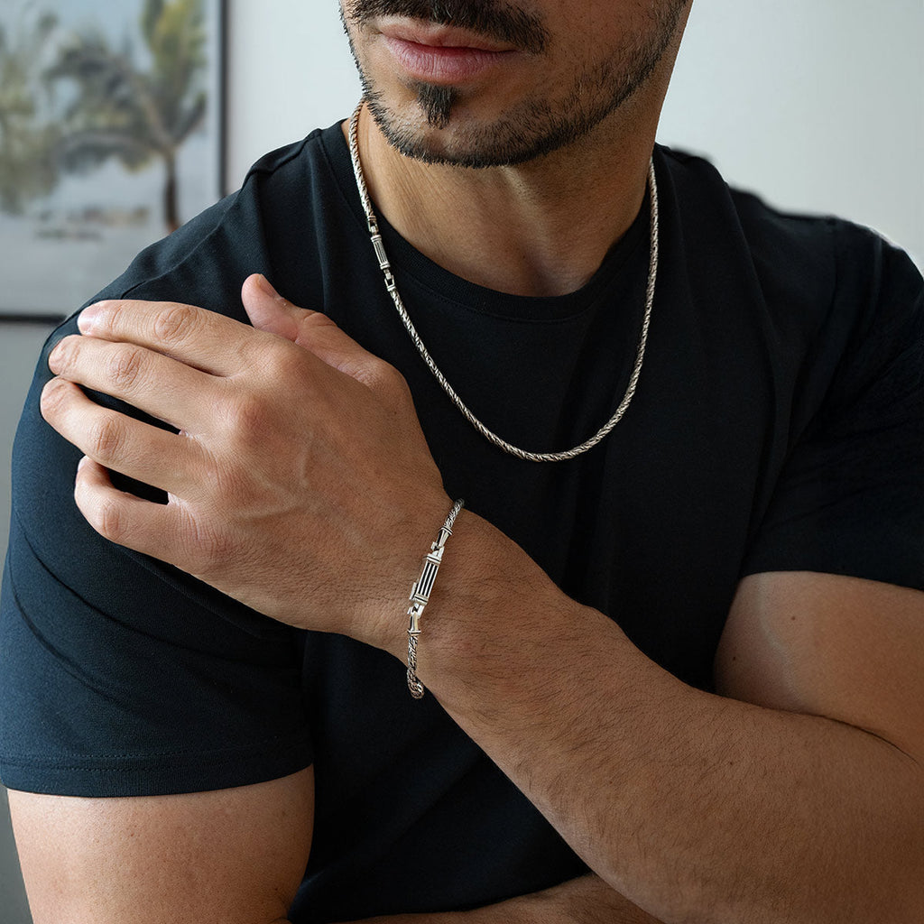 Nadir Twisted Rope Chain and Bracelet - set