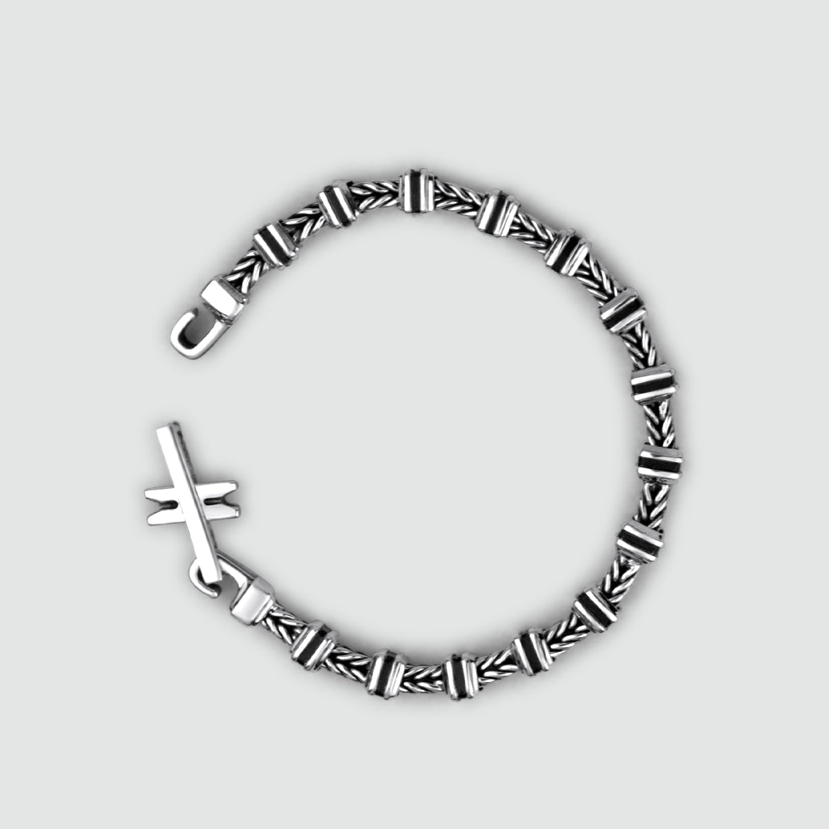 Khaled - Sterling Silver Brutalist Bracelet 6.5mm