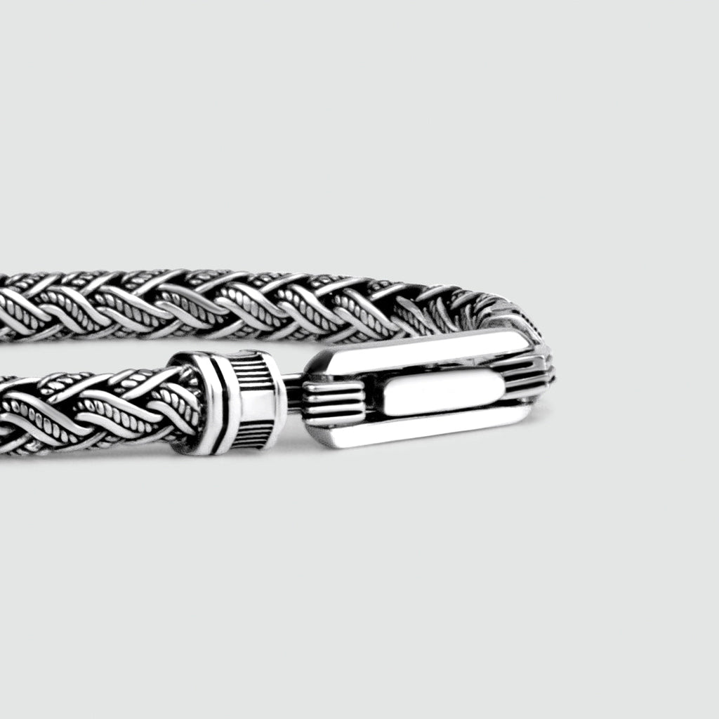 Rasim - Silver Braided Hexagon Bracelet 6mm