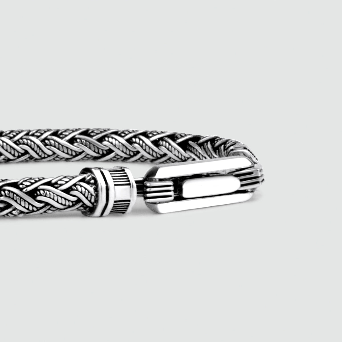 Rasim - Silver Braided Hexagon Bracelet 6mm