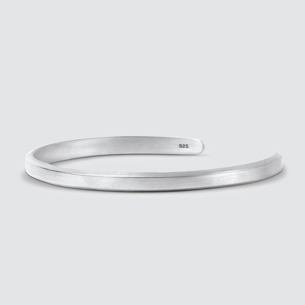 Noor - Brushed Silver Bangle Bracelet 5mm