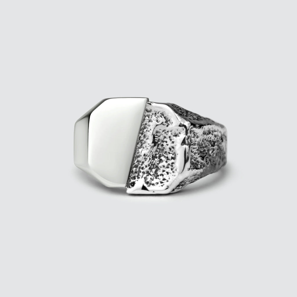 Tawasul - Split Silver Signet Ring 13mm