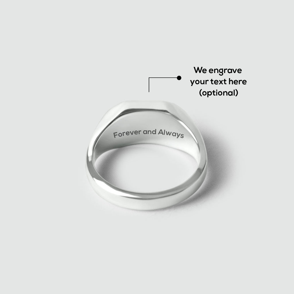 Azhar - Black Diamond Signet Ring 7mm