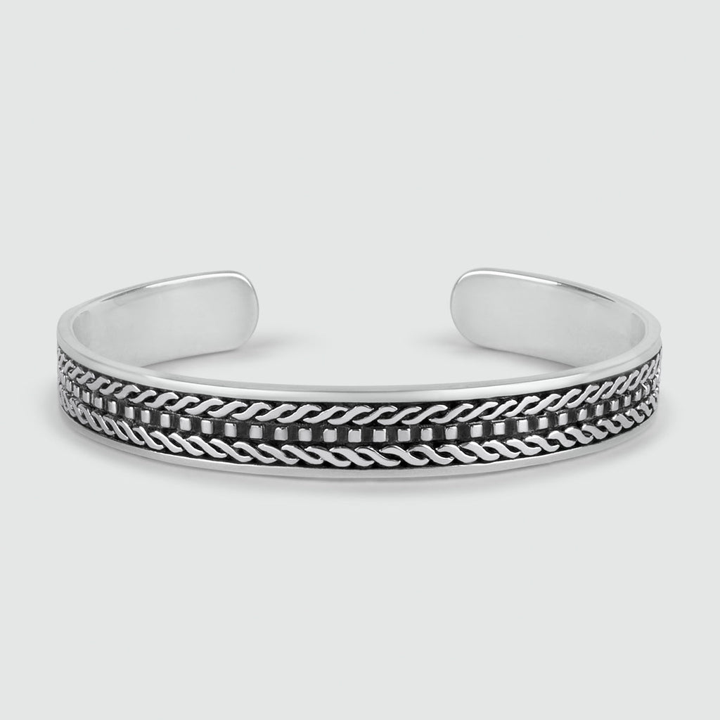 Fariq - Oxidised Sterling Silver Bangle 10mm