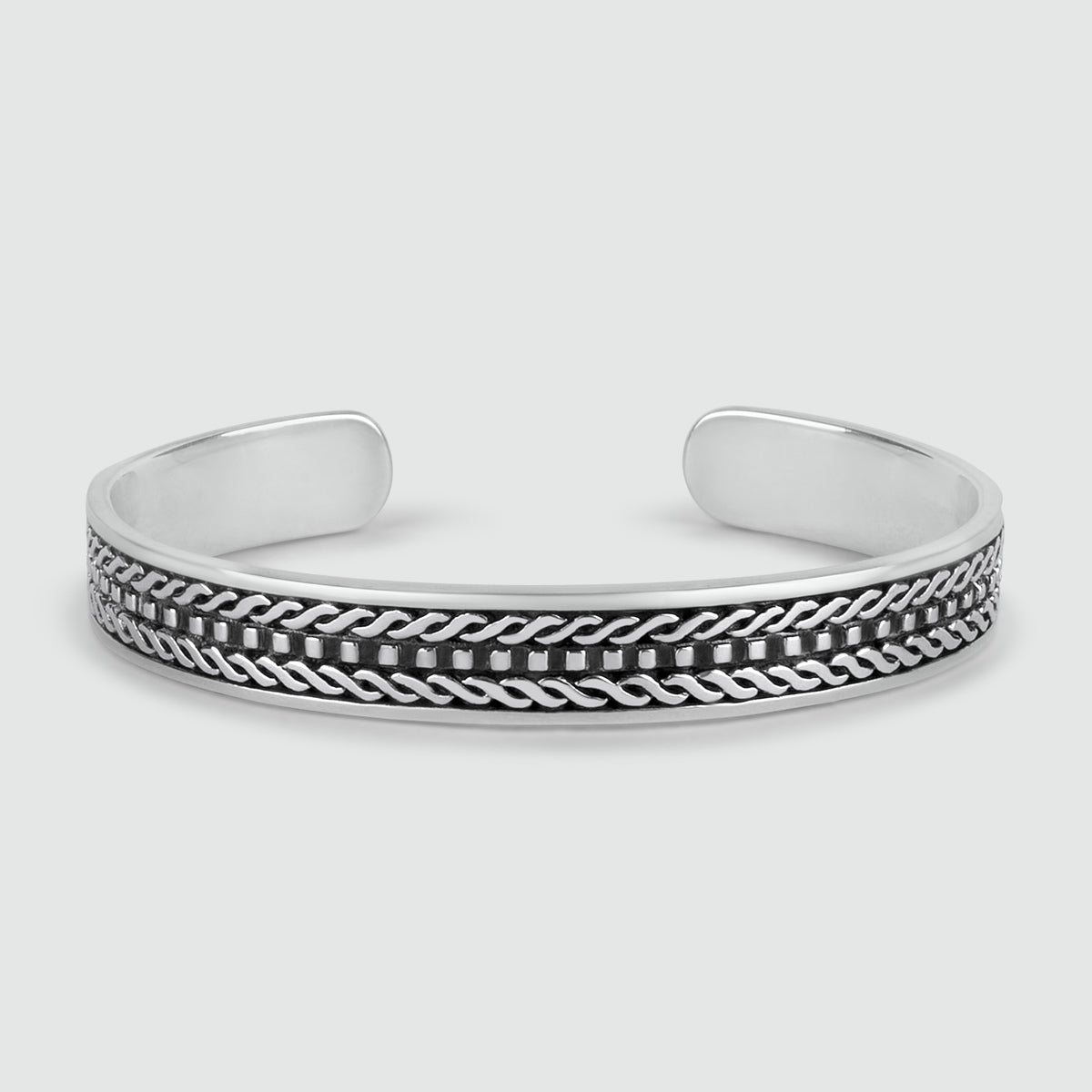 Fariq - Oxidised Sterling Silver Bangle 10mm
