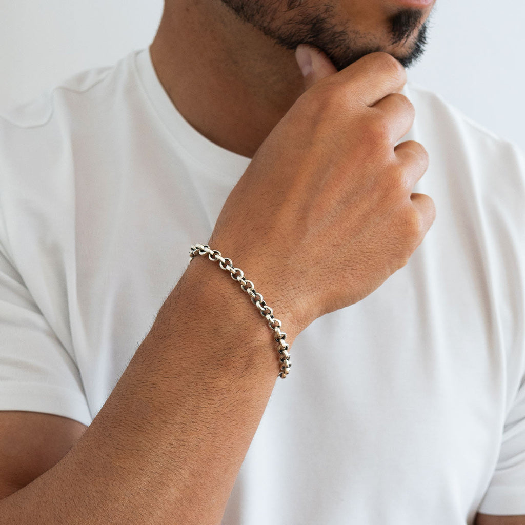 Ishak - Sterling Silver Chain Link Bracelet 6mm