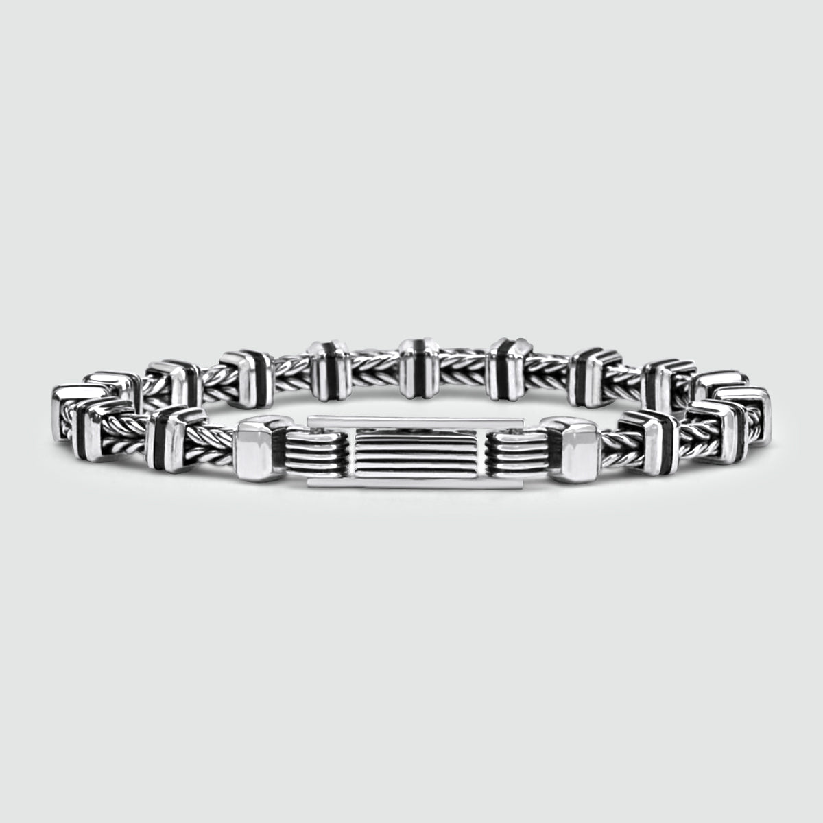 Khaled - Sterling Silver Brutalist Bracelet 6.5mm