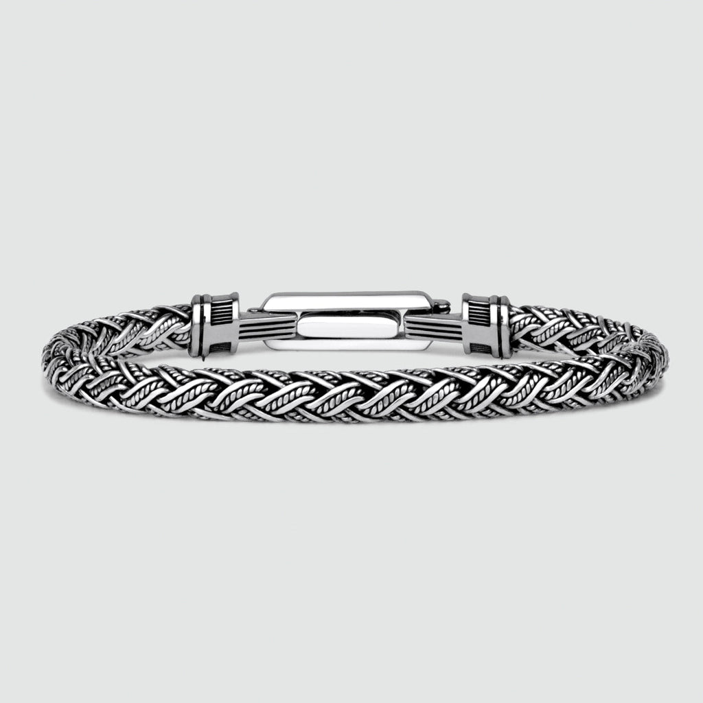 Rasim - Silver Braided Hexagon Bracelet 6mm