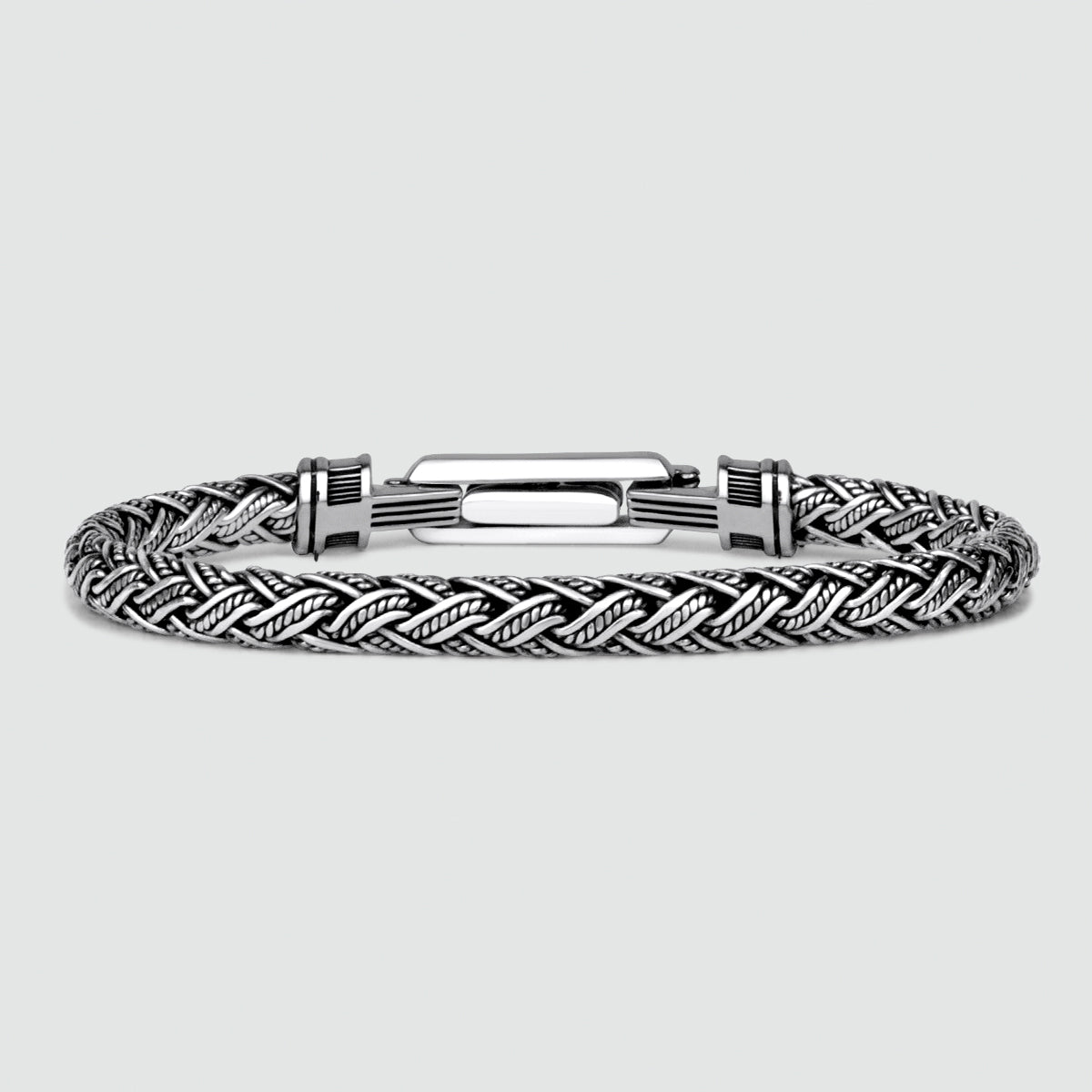 Rasim - Silver Braided Hexagon Bracelet 6mm