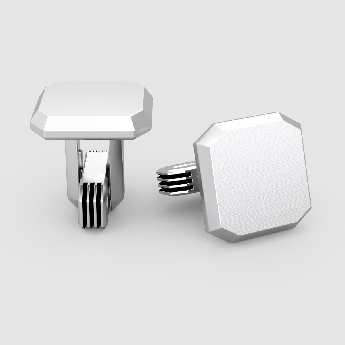 Hayel - Matt Finish Silver Cufflinks 15mm