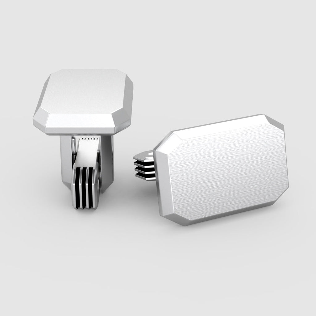 Nayel - Matt Finish Silver Cufflinks 12mm