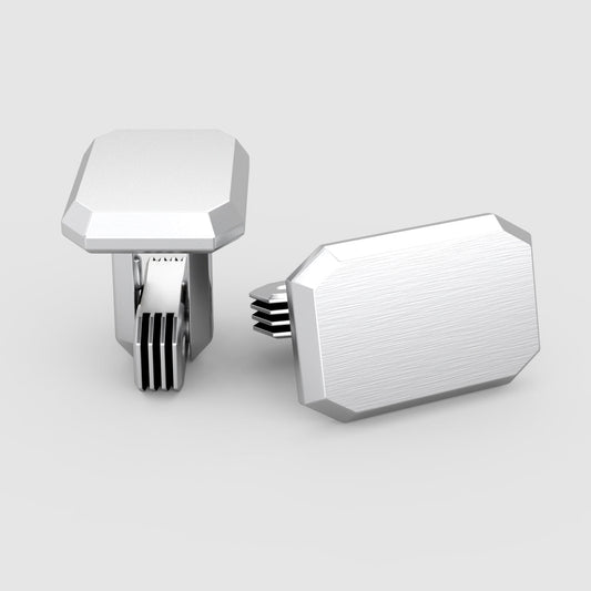 Nayel - Matt Finish Silver Cufflinks 12mm