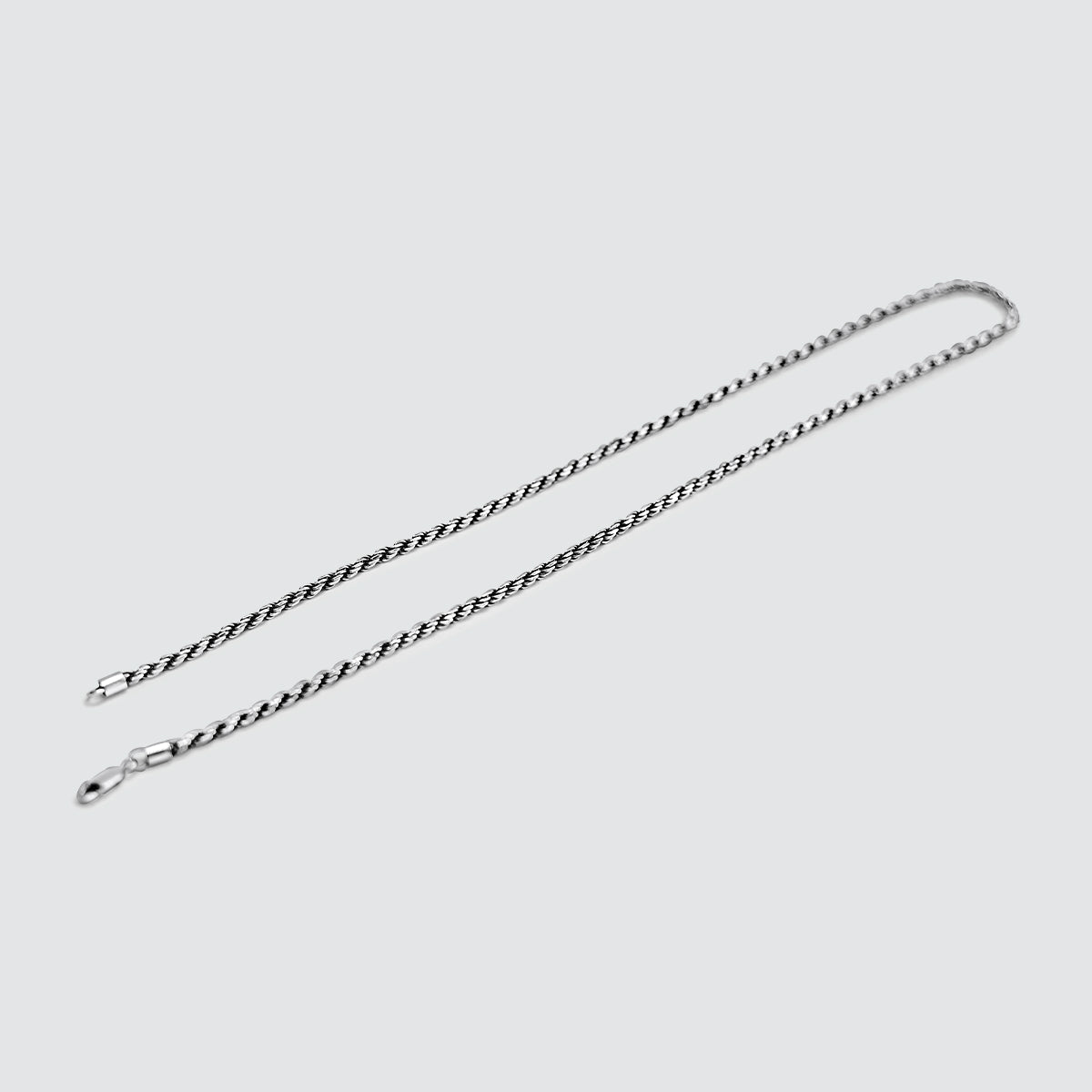 Munir - Sterling Silver Rope Chain Necklace 3mm