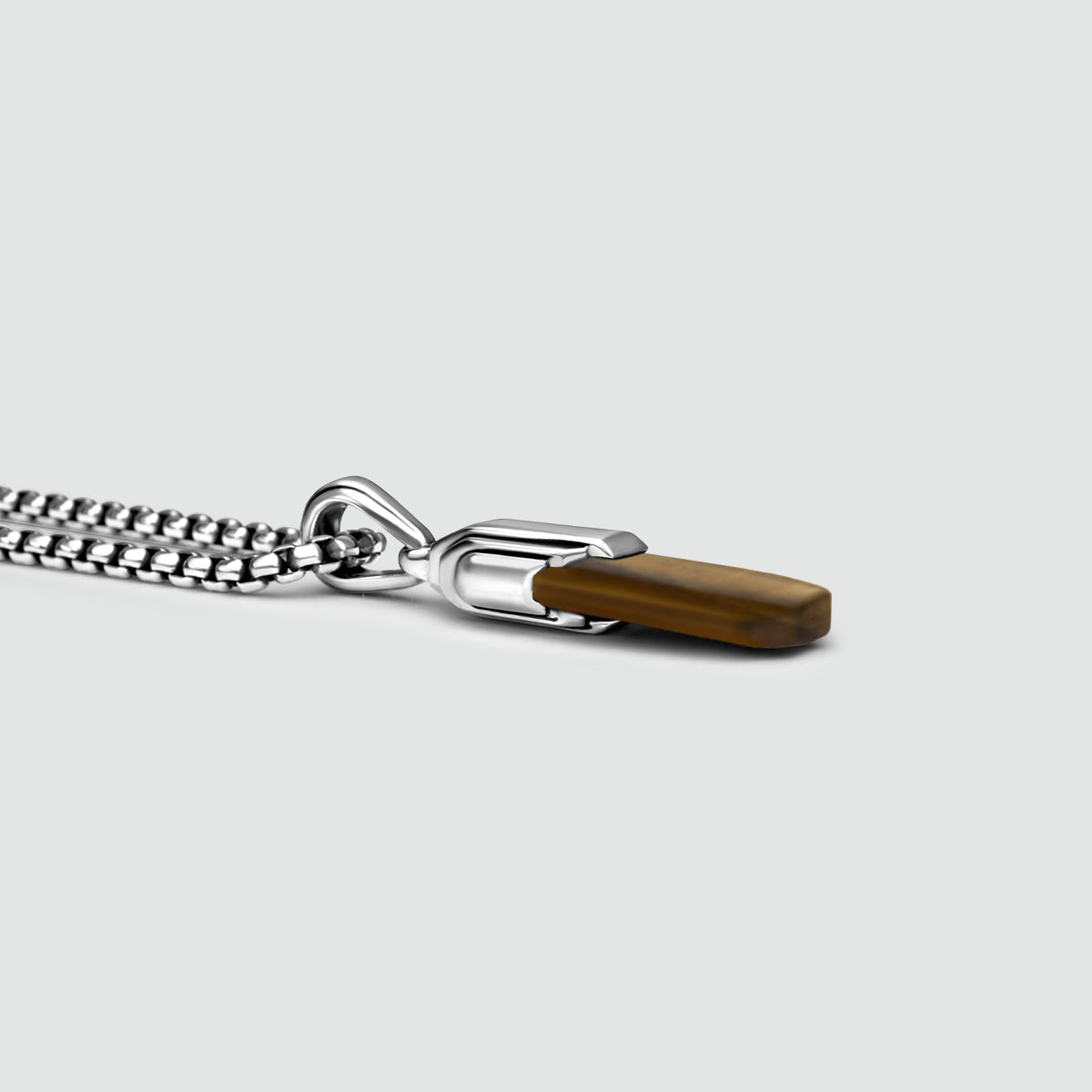 Tahqim - Art Deco Silver Tiger Eye Pendant