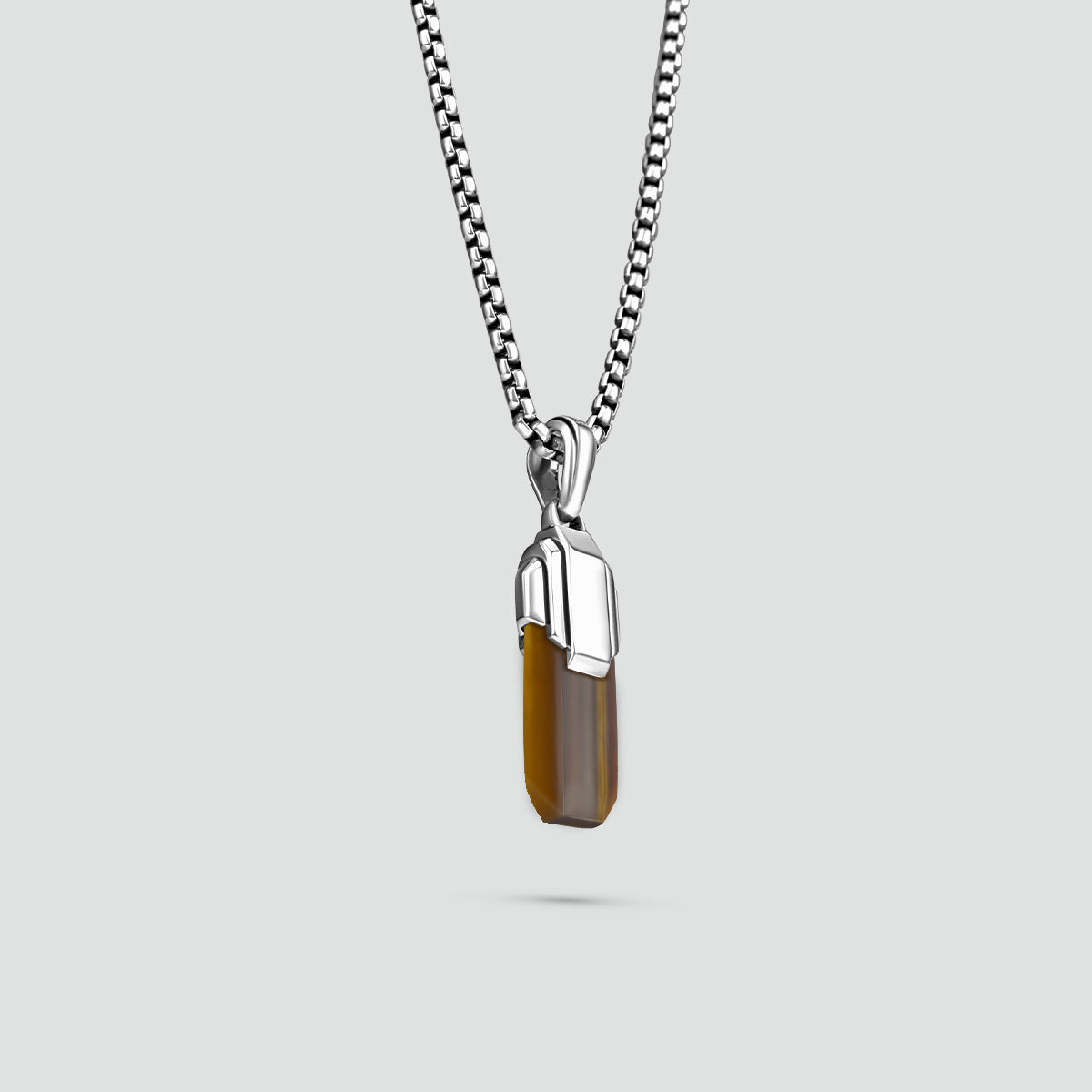 Tahqim - Art Deco Silver Tiger Eye Pendant