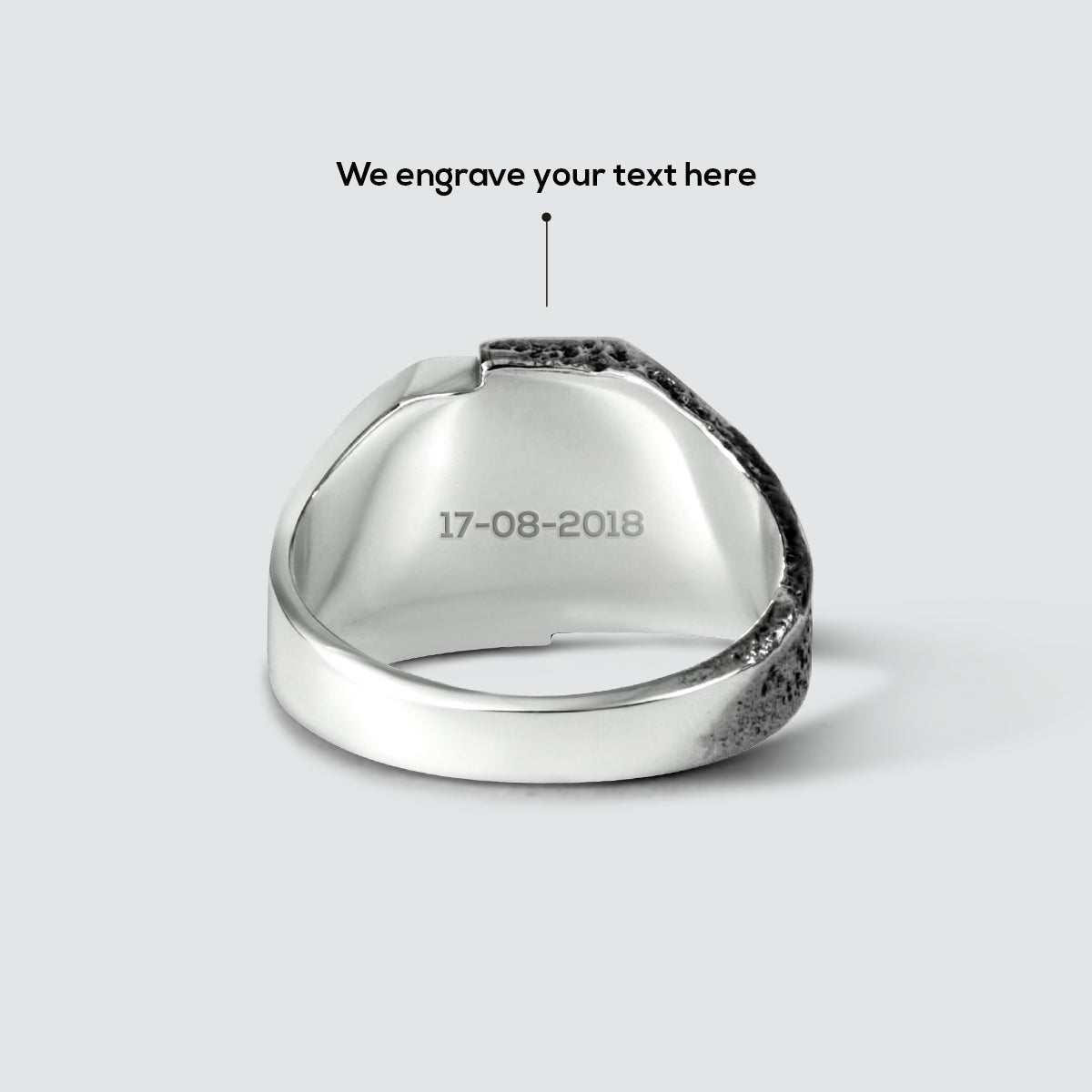 Tawasul - Split Silver Signet Ring 13mm