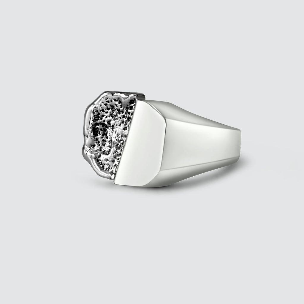 Tawasul - Split Silver Signet Ring 13mm