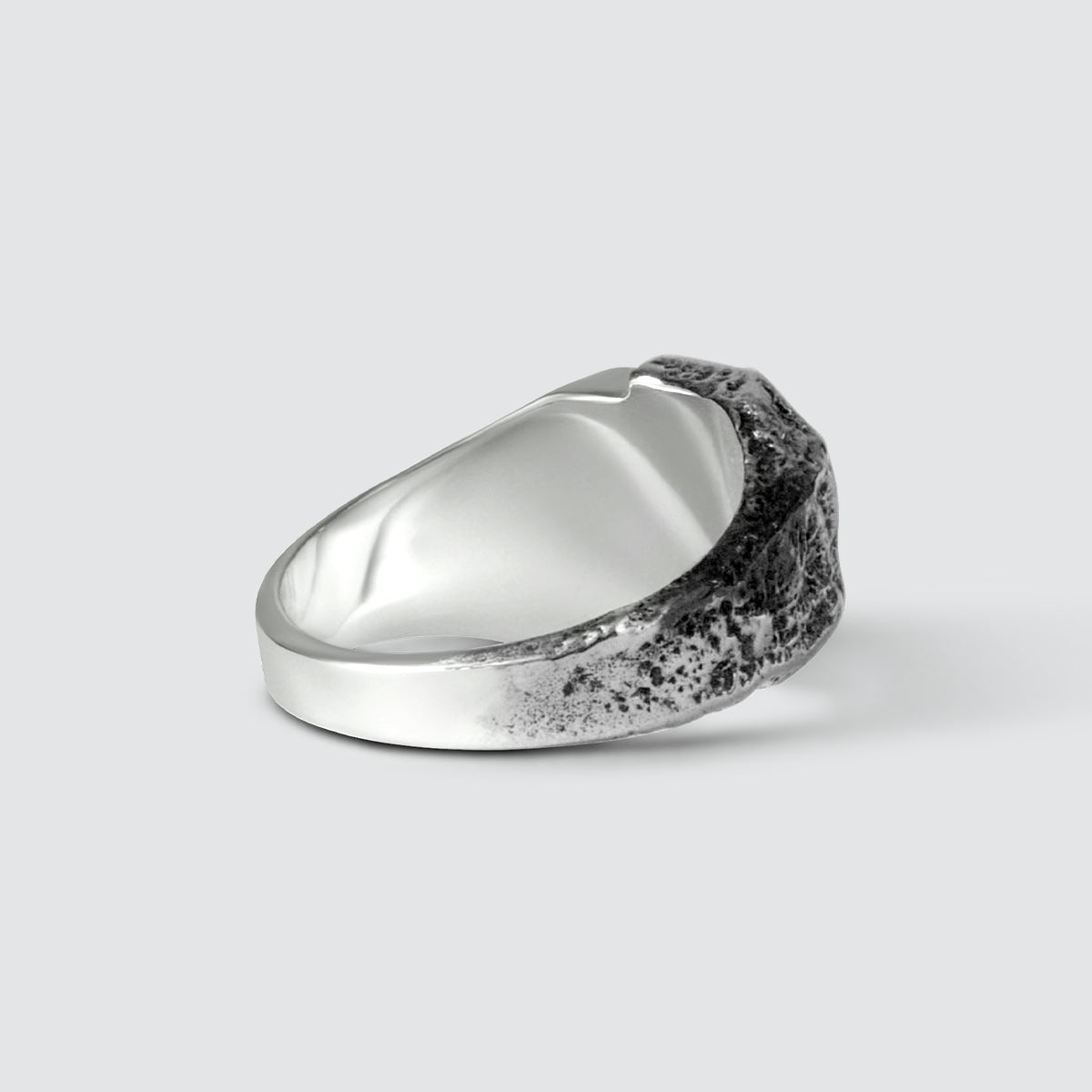 Tawasul - Split Silver Signet Ring 13mm
