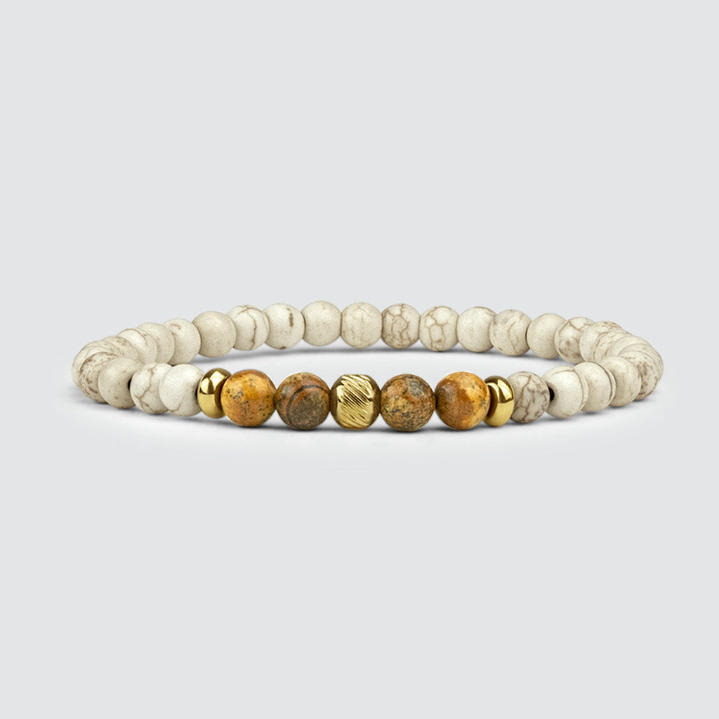 Ramli - Gold Beige Beaded Bracelet 6mm