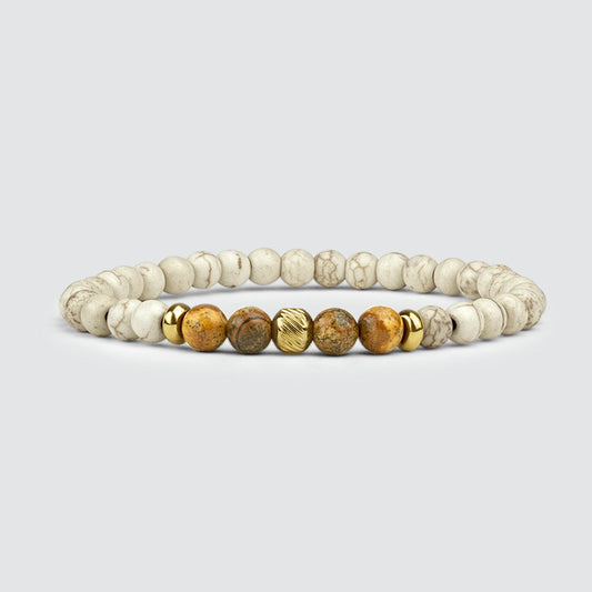 Ramli - Gold Beige Beaded Bracelet 6mm