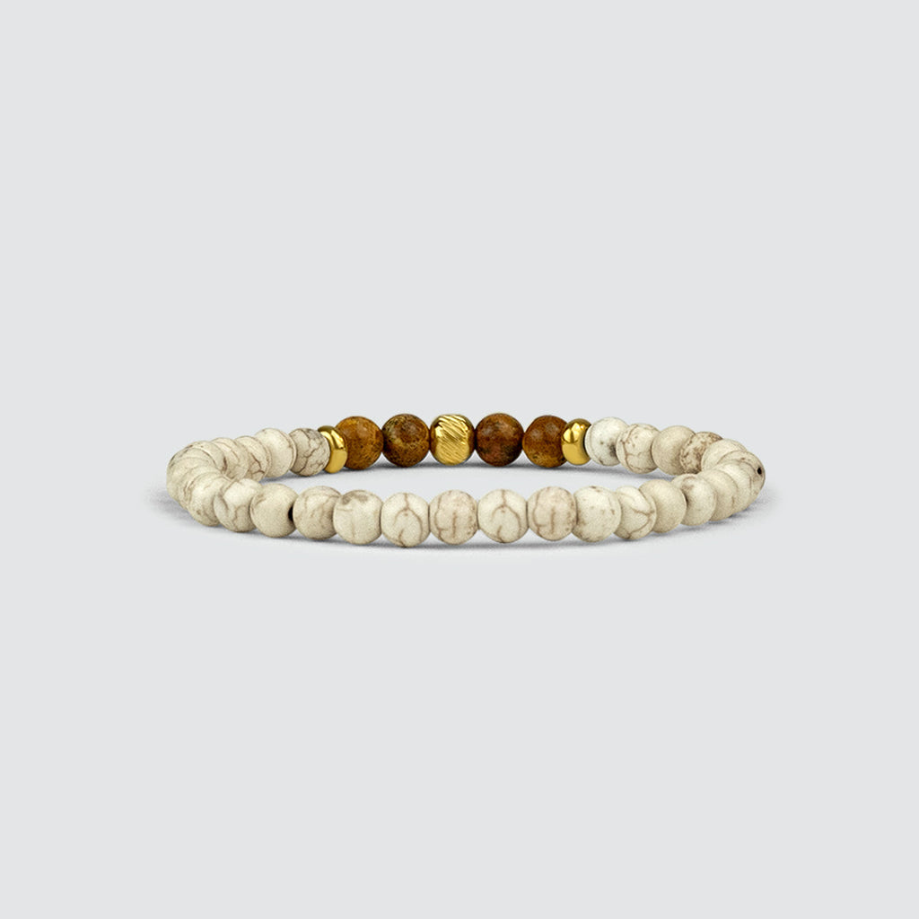 Ramli - Gold Beige Beaded Bracelet 6mm