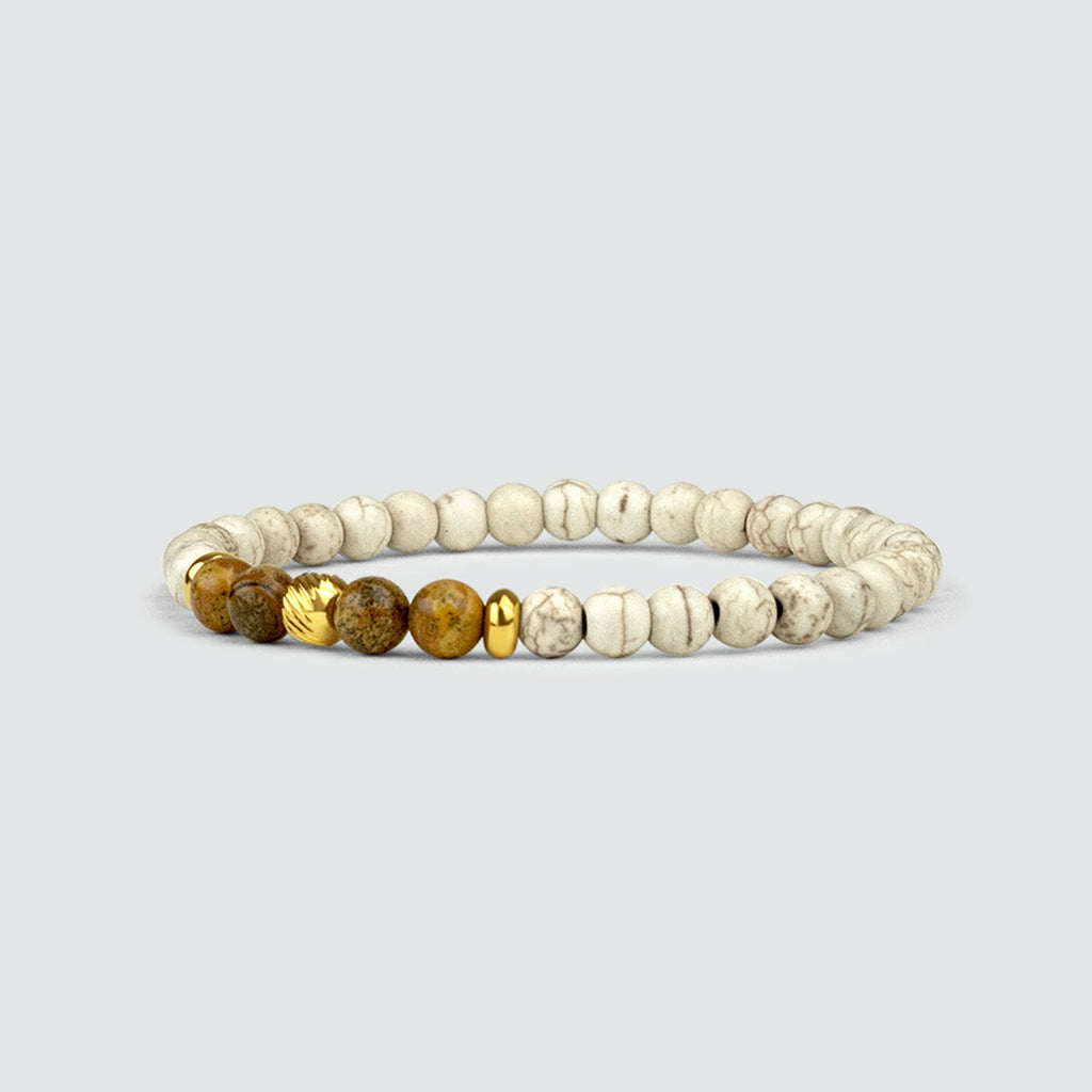 Ramli - Gold Beige Beaded Bracelet 6mm
