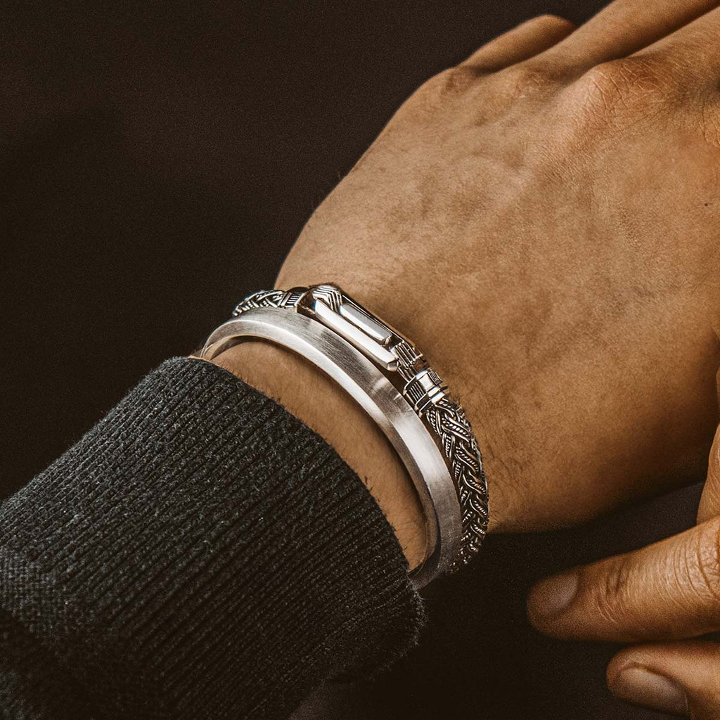 Rasim - Silver Braided Hexagon Bracelet 6mm