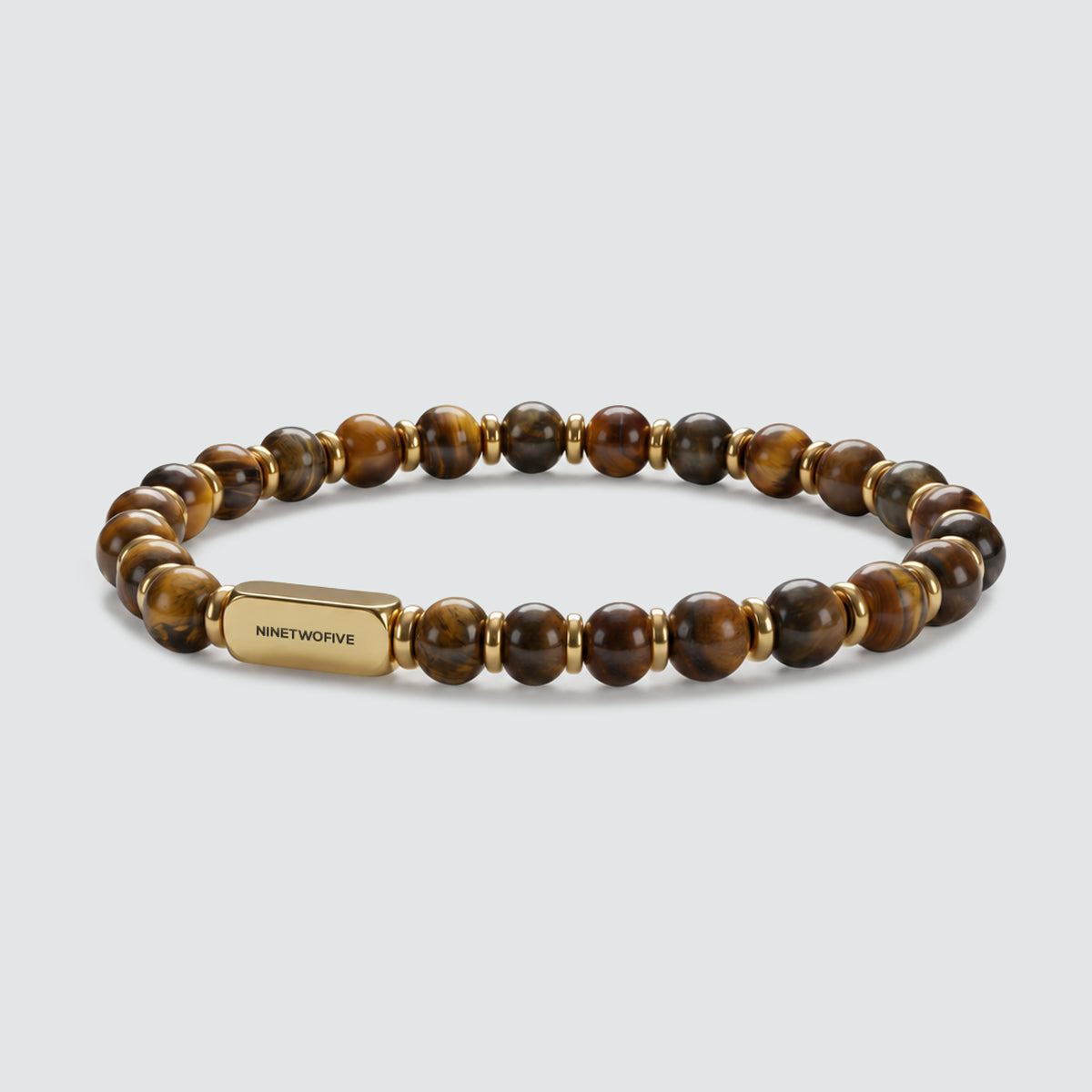 Zain - Tiger Eye Gold Beaded Bracelet 6mm